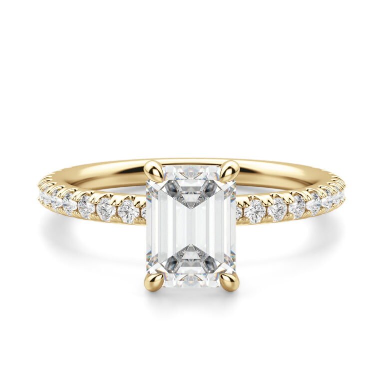 Arezzo Accented Emerald Cut Engagement Ring
