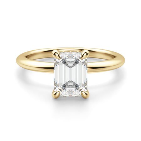 Hidden Halo Classic Emerald Cut Engagement Ring
