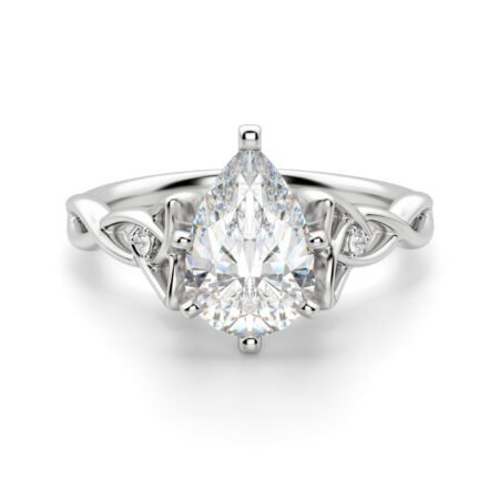 Celtic Knot Pear Cut Engagement Ring