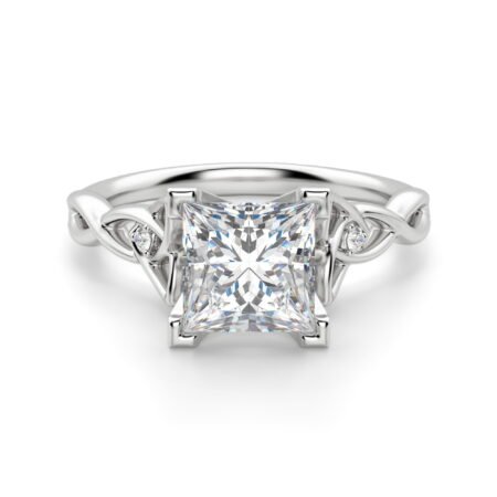 Celtic Knot Princess Cut Engagement Ring