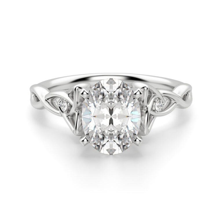Celtic Knot Oval Cut Engagement Ring