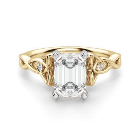 Celtic Knot Emerald Cut Engagement Ring