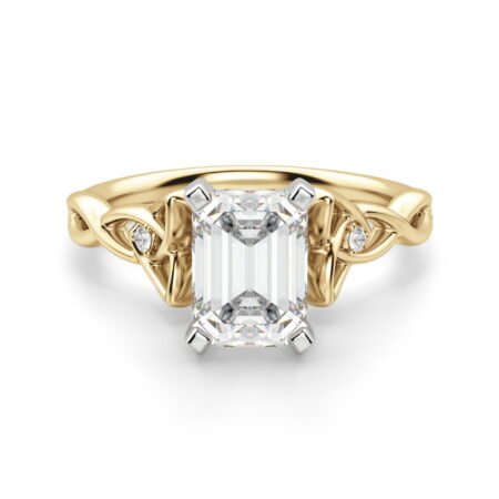 Celtic Knot Emerald Cut Engagement Ring