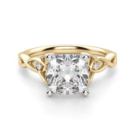 Celtic Knot Cushion Cut Engagement Ring