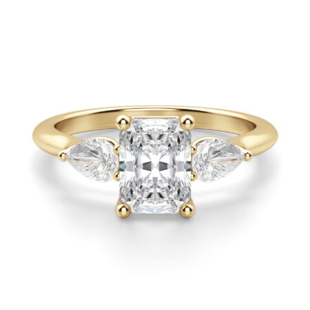 Pear Side Stone Classic Radiant Cut Engagement Ring