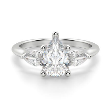 Pear Side Stone Classic Pear Cut Engagement Ring