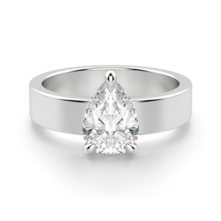 Basket Set Bold Pear Cut Engagement Ring