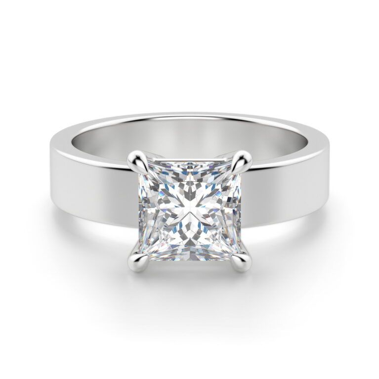 Basket Set Bold Princess Cut Engagement Ring