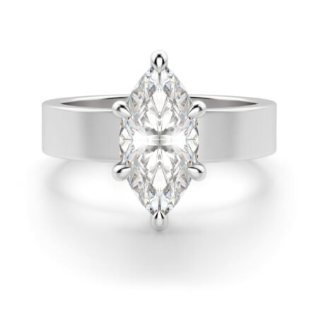Basket Set Bold Marquise Cut Engagement Ring
