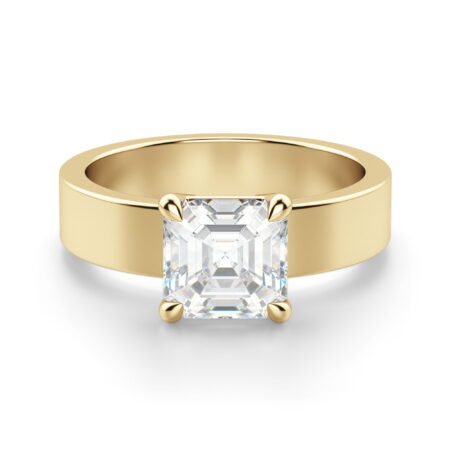 Basket Set Bold Asscher Cut Engagement Ring