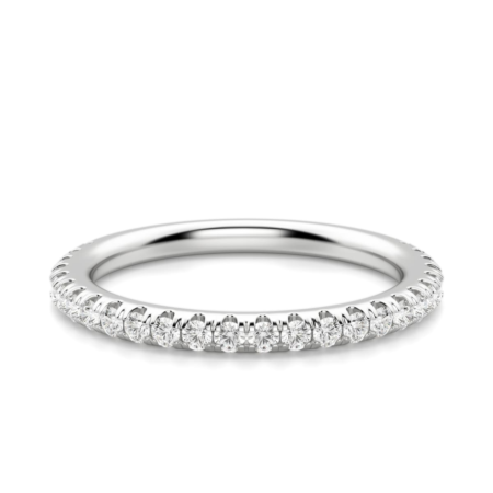 Arezzo Accented Wedding Band 14K White Gold