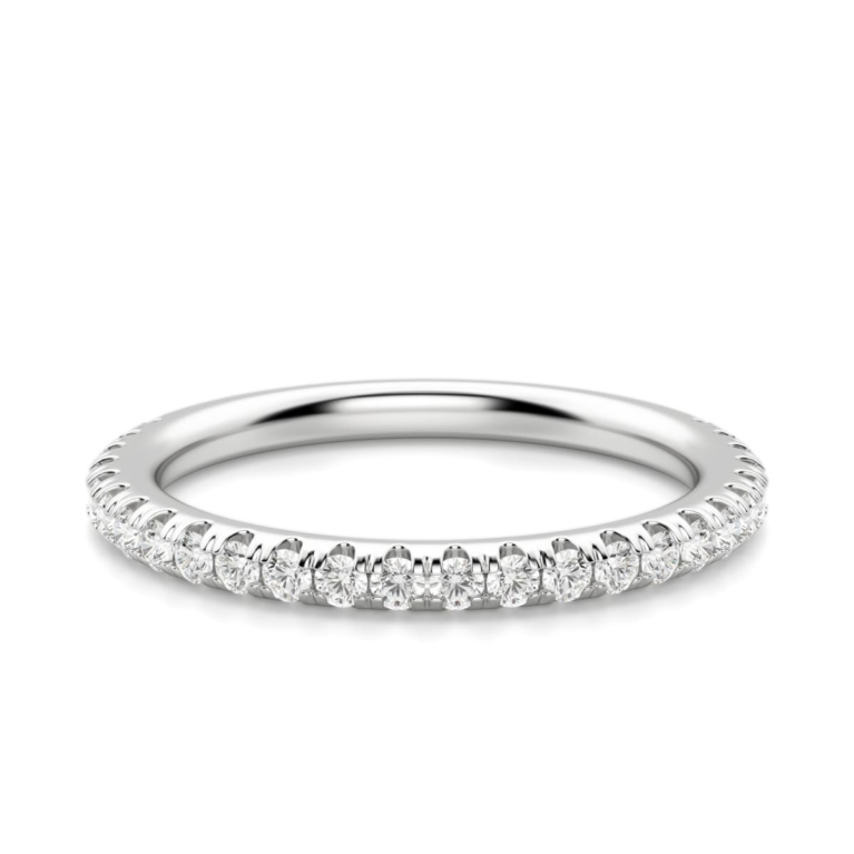 Arezzo Accented Wedding Band 14K White Gold