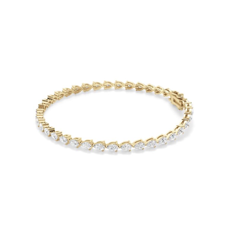 3 Prong Pear Cut Tennis Bracelet 7.00 tcw