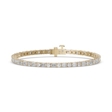 Round and Emerald Cut Tennis Bracelet 5.00 ct