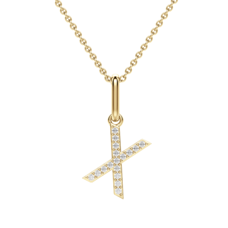 "X" Initial Pendant 14K Yellow Gold