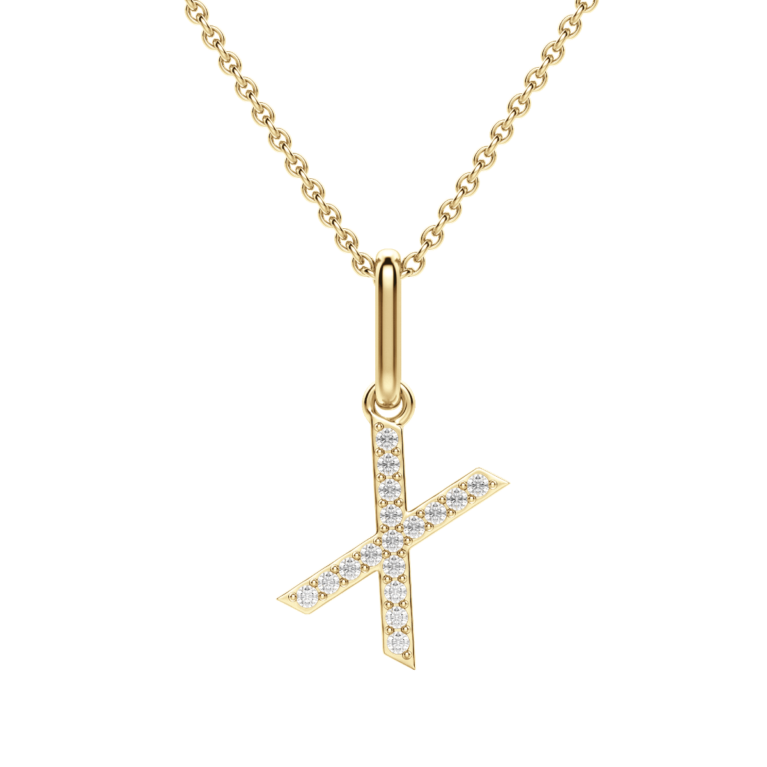 "X" Initial Pendant 14K Yellow Gold