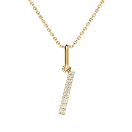 "I" Initial Pendant 14K Yellow Gold