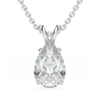 Basket Set Pendant Pear Cut 14K White Gold