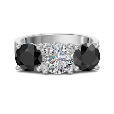 Open Arms Round Cut 1.25 ct Engagement Ring - Midnight -