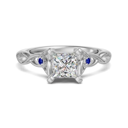Celtic Knot Princess Cut 0.50 ct Engagement Ring - Sapphire -