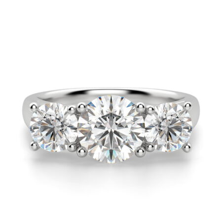 Open Arms Round Cut Engagement Ring