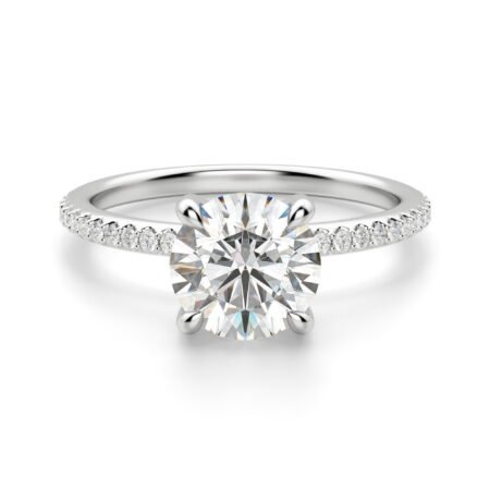 Hidden Halo Accented Round Cut Engagement Ring
