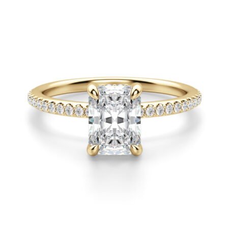 Hidden Halo Accented Radiant Cut Engagement Ring