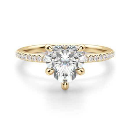 Hidden Halo Accented Heart Cut Engagement Ring