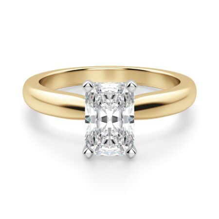 Tapered Classic Solitaire Radiant Cut Engagement Ring
