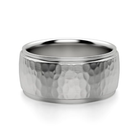 Alexander Wedding Band Cobalt Hammer Finish