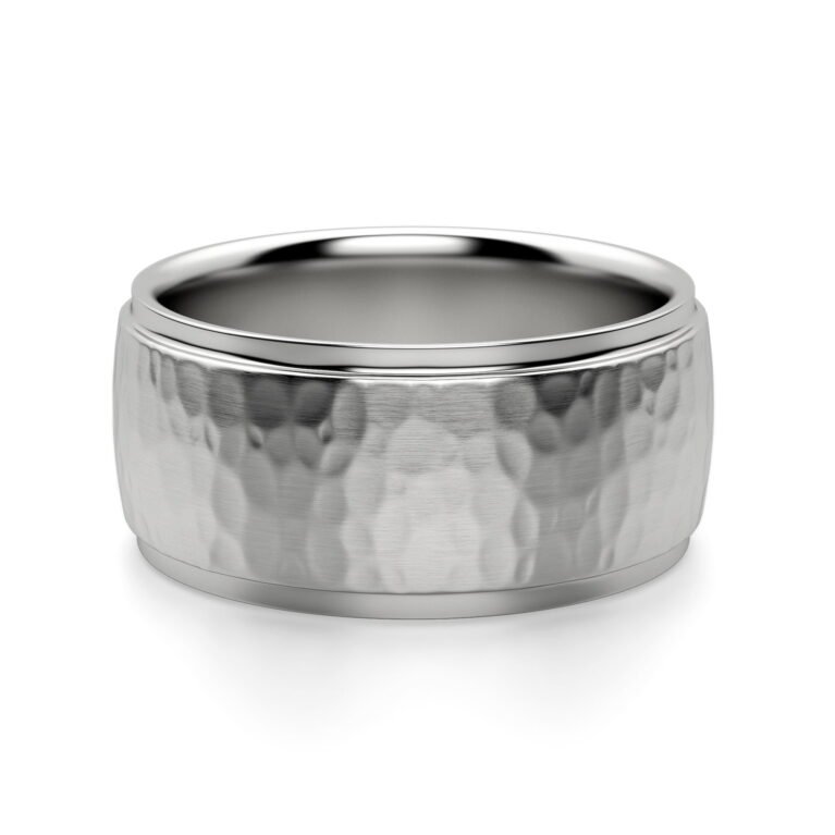 Alexander Wedding Band Cobalt Hammer Finish