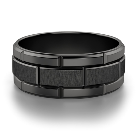 Obsidian Brick Wedding Band