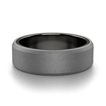 Grey Bevel Sanded Wedding Band
