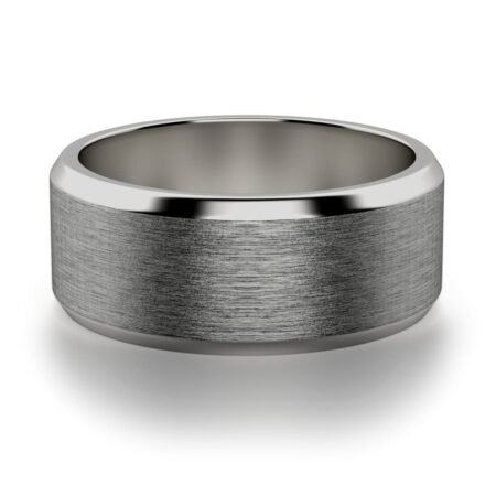Bold White Comfort Satin Wedding Band