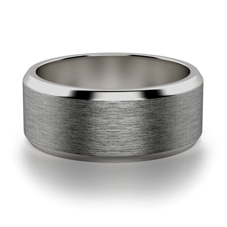 Bold White Comfort Satin Wedding Band