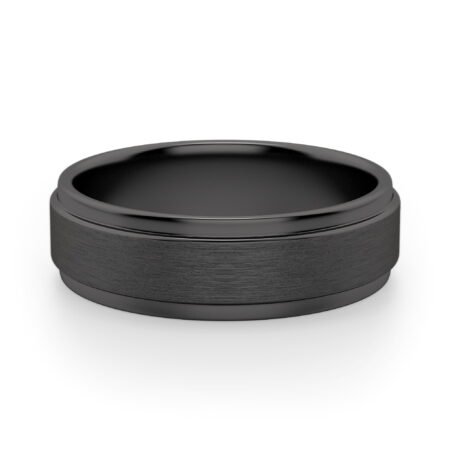 Obsidian Step Satin Wedding Band