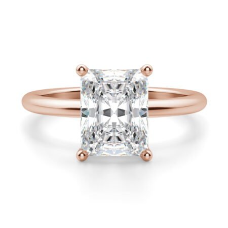 Basket Set Classic Radiant Cut Engagement Ring Moissanite