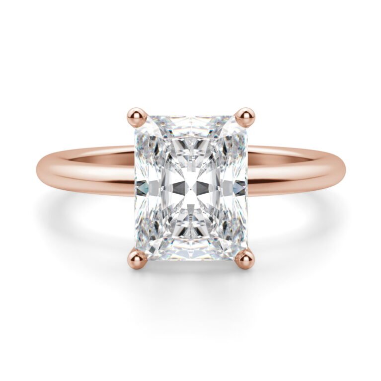 Basket Set Classic Radiant Cut Engagement Ring Moissanite