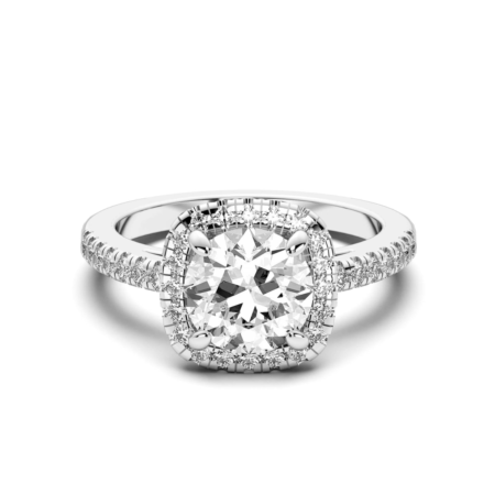 Round Cut Engagement Ring PlatinumRing Size 6.5