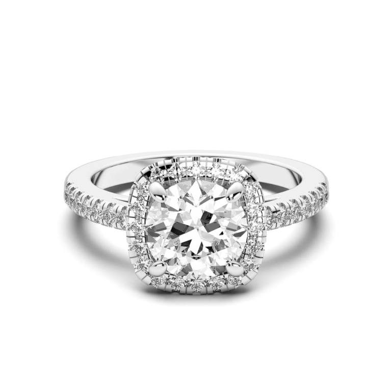 Round Cut Engagement Ring PlatinumRing Size 6.5