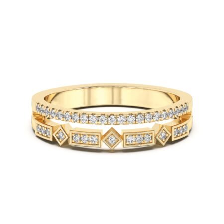 Double Row Fashion Wedding Band