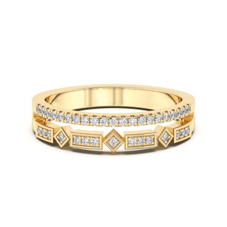 Double Row Fashion Wedding Band