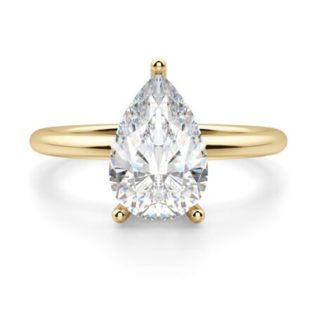 Basket Set Classic Pear Cut Engagement Ring Moissanite
