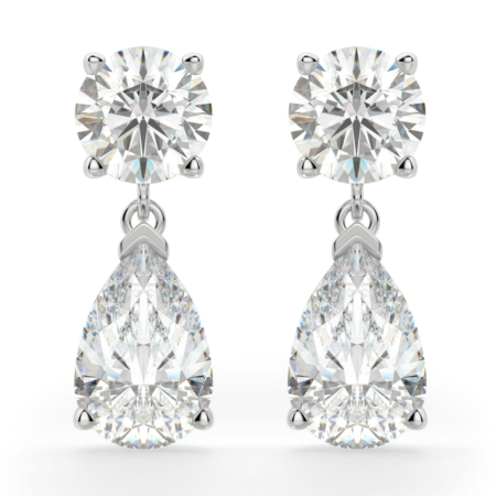 Leto Pear Cut Drop Earrings Moissanite