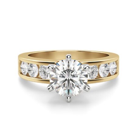 Diamond Diva Round Cut Engagement Ring Moissanite