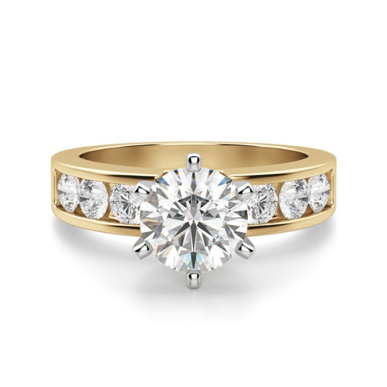 Diamond Diva Round Cut Engagement Ring Moissanite
