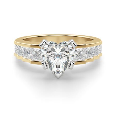 Cinderella Staircase Heart Cut Engagement Ring