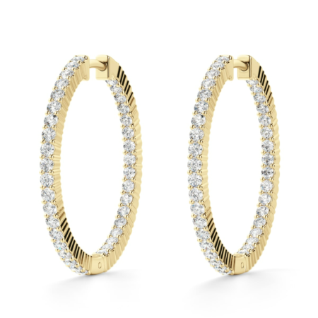 Inside Out Prong Set Hoop Earrings 4.00 tcw