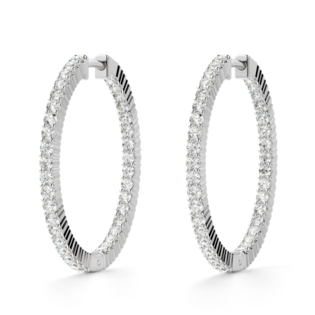 Inside Out Prong Set Hoop Earrings 0.50 tcw