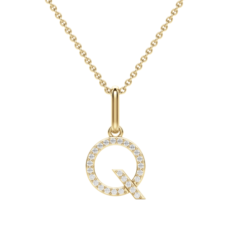 "Q" Initial Pendant 14K Yellow Gold